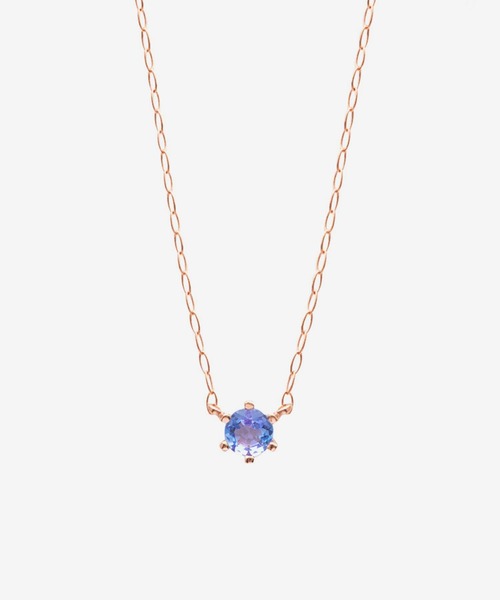 ネックレス 12月誕生石 K18 ピンクゴールド タンザナイト ネックレス ESTELLE/エステール WEB限定 レディースの画像