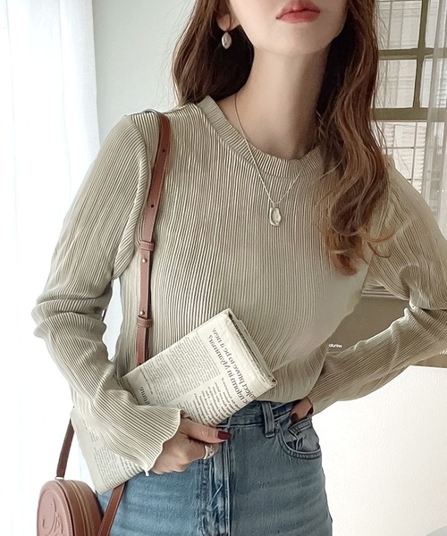 tシャツ 袖口まで上品かわいく。ラウンドネック袖メローブラウス(長袖) レディース | classicalelf | 32