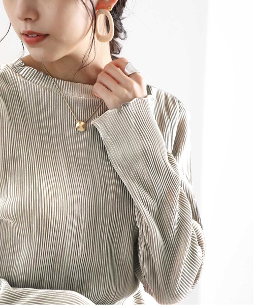 tシャツ 袖口まで上品かわいく。ラウンドネック袖メローブラウス(長袖) レディース | classicalelf | 31