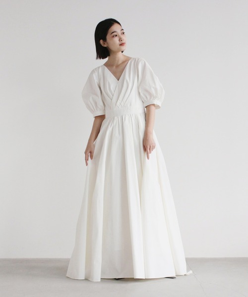 タフタカシュクールドレス38 美品 タフタカシュクールドレス［white collection］（ドレス
