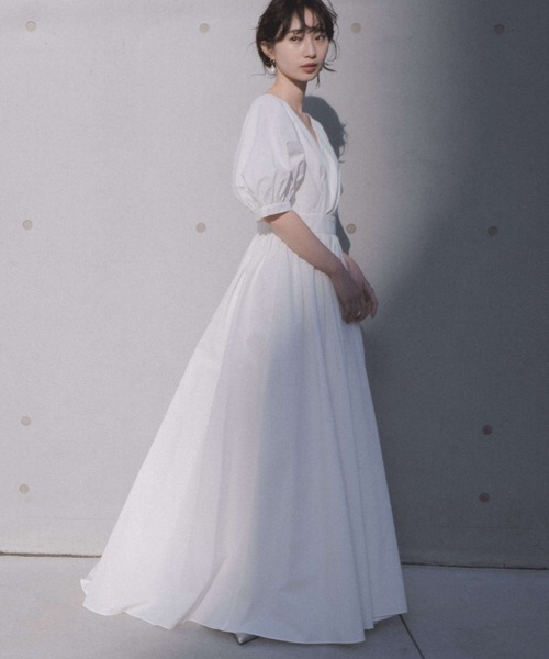 【新品未使用】Kaene タフタカシュクールドレス kaene ドレス タフタカシュクールドレス「white collection