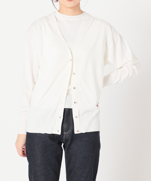IENA カーディガン コットン麻 Vネックカーディガン : ZOZOTOWN