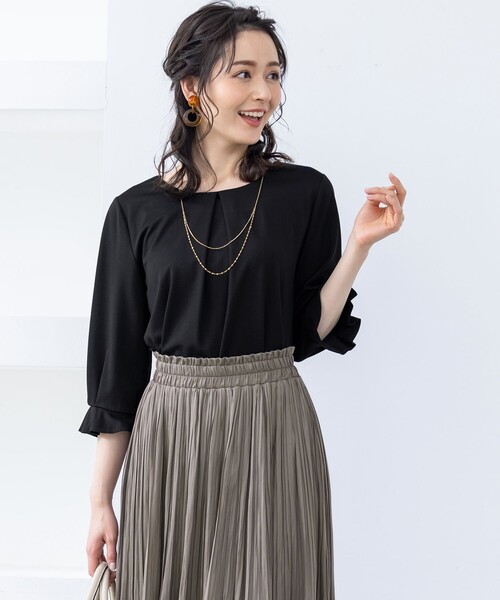 Tiaclasse tシャツ 「洗える」程よい甘さが大人っぽいタック袖