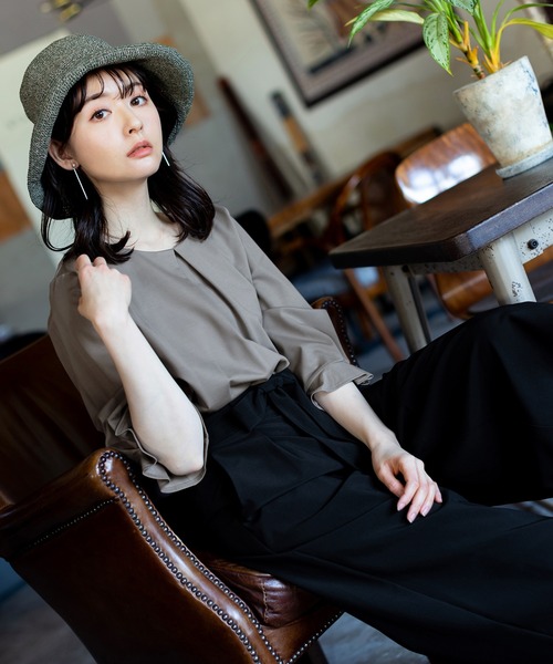 Tiaclasse tシャツ 「洗える」程よい甘さが大人っぽいタック袖