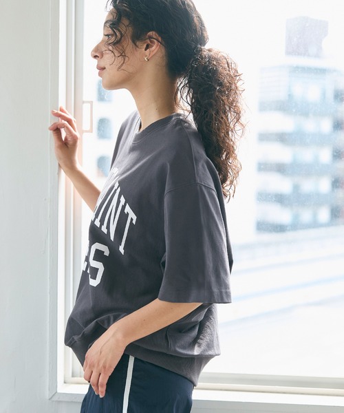 tシャツ ビッグシルエットロゴプリントTシャツ レディース coca tシャツ ビッグシルエットプリントロゴプルオーバー