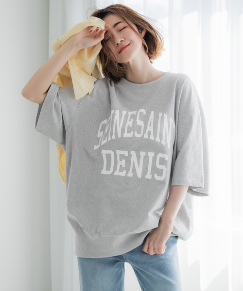 tシャツ ビッグシルエットロゴプリントTシャツ レディース coca tシャツ ビッグシルエットプリントロゴプルオーバー