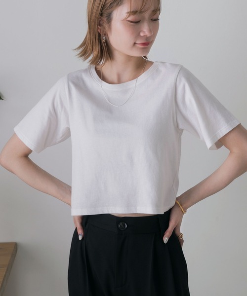 ad thie（アドティエ） tシャツ シンプル無地 ボーダー ショート丈ミニ