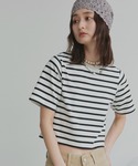 tシャツ 半袖 シンプル無地 ボーダー ショー...の詳細画像3
