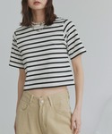 tシャツ 半袖 シンプル無地 ボーダー ショー...の詳細画像5