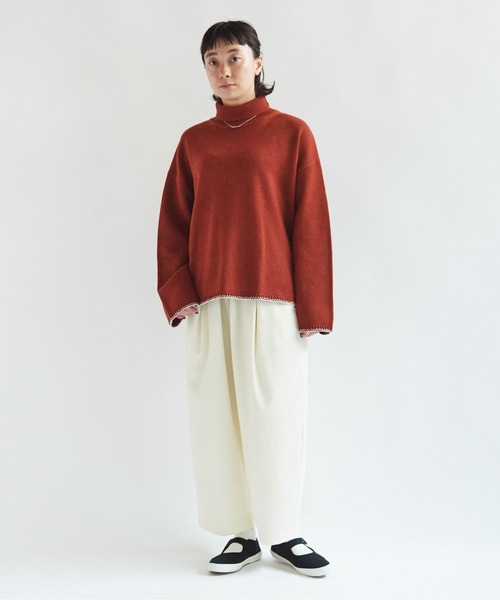 yuni パンツ スラックス ウォッシャブルウール ゴムタックパンツ