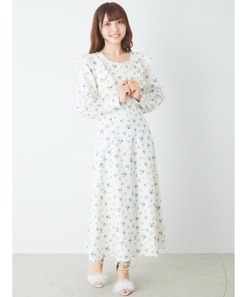 Ank Rouge ワンピース フラワーBACKスピンドルワンピース