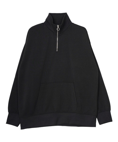 JIGGYS SHOP トレーナー スウェット 綿タッチ裏起毛ハーフZIP