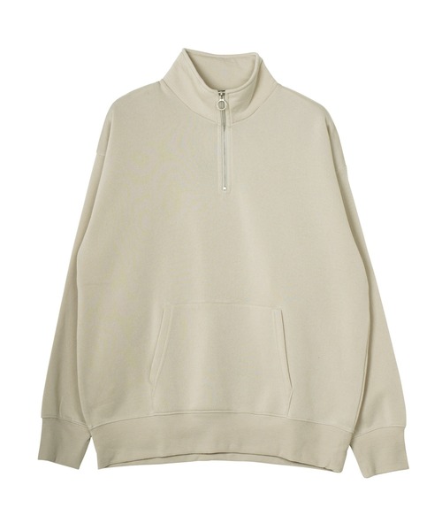 JIGGYS SHOP トレーナー スウェット 綿タッチ裏起毛ハーフZIP