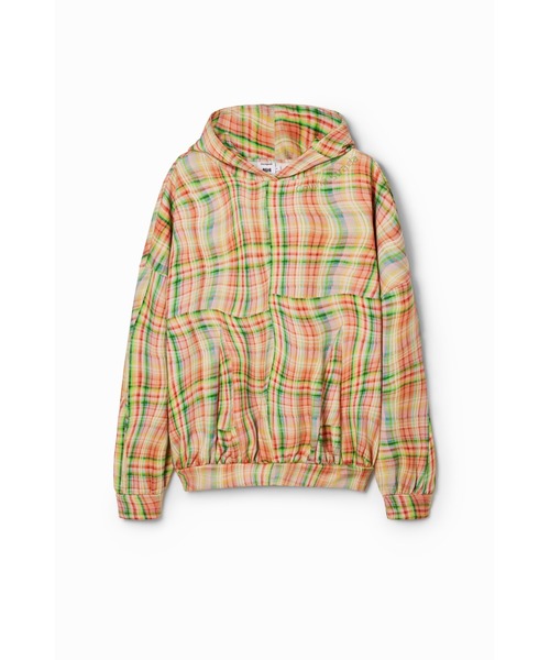 トレーナー スウェット 「Desigual×Collina Strada」 パステルチェック フーディースウェット レディース