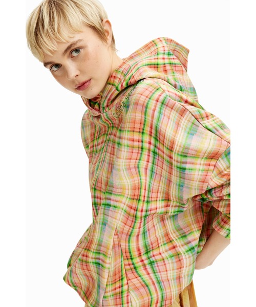 トレーナー スウェット 「Desigual×Collina Strada」 パステルチェック フーディースウェット レディース Desigual トレーナー スウェット 「Desigual×Collina Strada