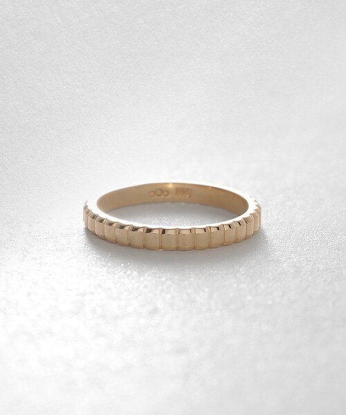 COCOSHNIK 指輪 リング K10ガドルーンカット ピンキーリング