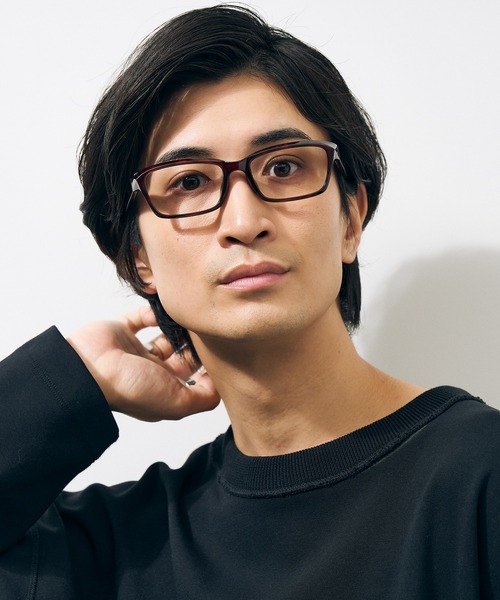 amysovシフォンブラック Zoff 伊達メガネ メガネ 眼鏡 ウェリントン型 メガネ