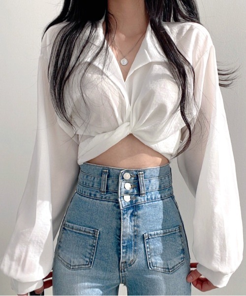 ブラウス シャツ カシュクールバックリボンシャツ レディース ブラウス シャツ カシュクールバックリボンシャツ レディース
