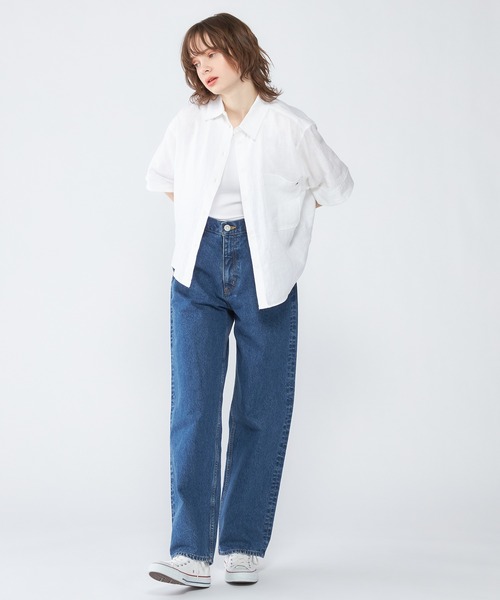 トミーヒルフィガー【CLASSY.掲載アイテム】リネンショートスリーブシャツ TOMMY HILFIGER ブラウス シャツ 「FUDGE掲載」「CLASSY掲載