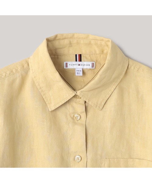 トミーヒルフィガー【CLASSY.掲載アイテム】リネンショートスリーブシャツ TOMMY HILFIGER ブラウス シャツ 「FUDGE掲載」「CLASSY掲載