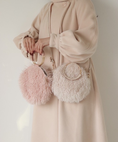 ショルダーバッグ バッグ macaron multi fur bag レディース 