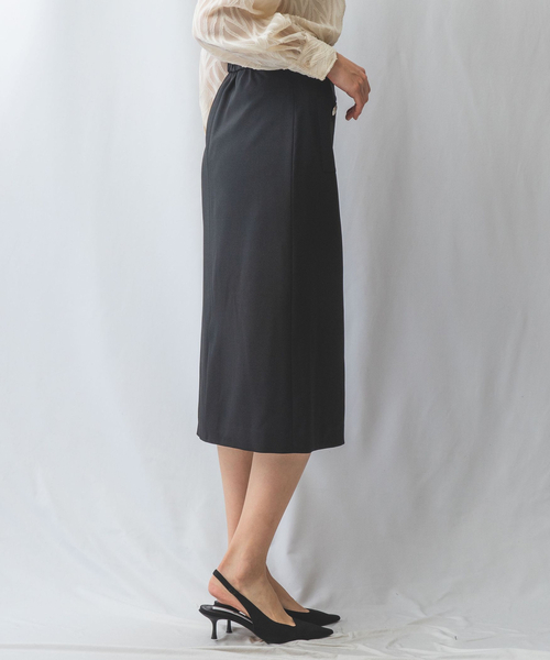 極美品♡ナラカミーチェ 黒系 暖かツィード風 ウール ストレッチパンツスーツ L NARACAMICIE（ナラカミーチェ） スカート 「NARACAMICIE