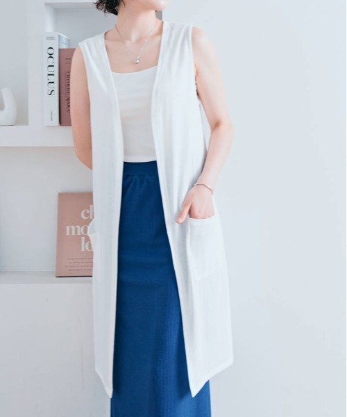 ベスト ジレ 薄手 ニットソー ロング レディース : ZOZOTOWN Yahoo!店