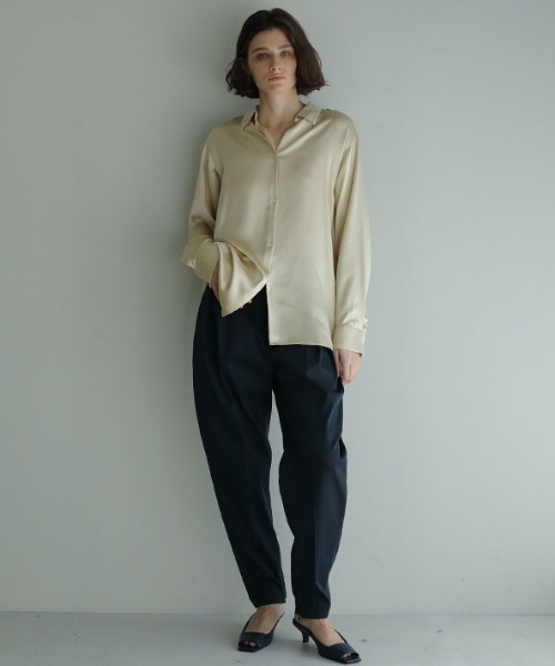 ETRE TOKYO ブラウス シャツ ボックスシルエットシルクシャツ