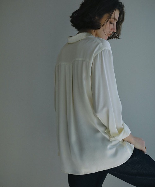 ETRE TOKYO ブラウス シャツ ボックスシルエットシルクシャツ