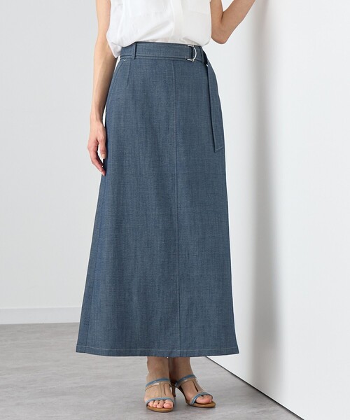 ★美品★ANAYI シャンブレーマキシ スカート36 ANAYI スカート 「セットアップ対応商品」シャンブレーマキシ