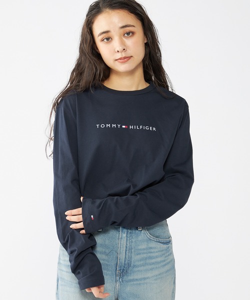 TOMMY HILFIGER tシャツ 「オンライン限定」ロゴロングスリーブT