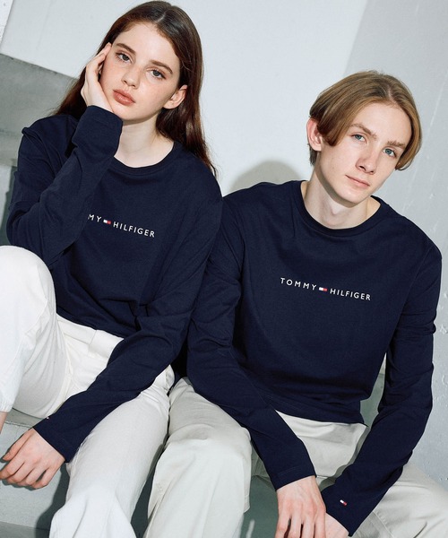 TOMMY HILFIGER tシャツ 「オンライン限定」ロゴロングスリーブT
