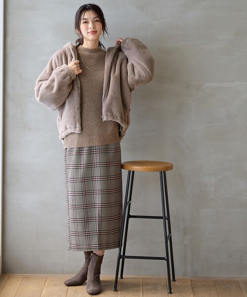 ANY（エニィ） ブルゾン アウター 「手洗い可」ファーブルゾン