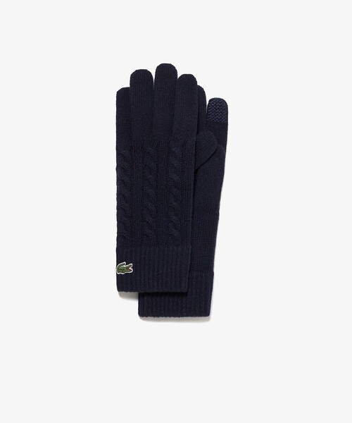 LACOSTE（ラコステ） 手袋 ケーブルニットグローブ タッチパネル対応