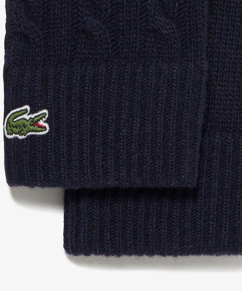 LACOSTE（ラコステ） 手袋 ケーブルニットグローブ タッチパネル対応