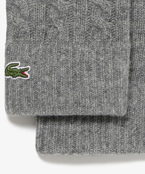 LACOSTE（ラコステ） 手袋 ケーブルニットグローブ タッチパネル対応
