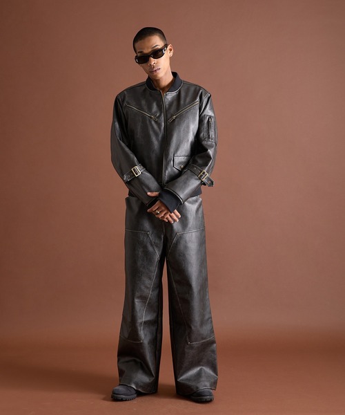 ANDER HUNK/アンダーハンク ライダースMA-1ブルゾン M 完売品 ANDER HUNK フェイディドライダースMA-1ブルゾン ANDER HUNK