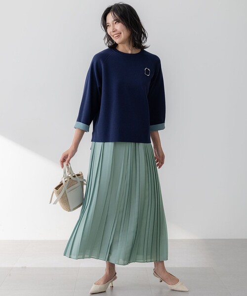 スカート 「洗える」シアーコンビ プリーツ : ZOZOTOWN Yahoo!店