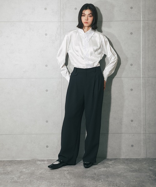 今期25夏新作未使用デプレDES PRESアシンメトリーブラウスタグ付き un number「frilled lizard」アシンメトリーブラウス