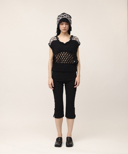 leinwande（ラインヴァンド） ベスト ジレ Mix Yarn Crochet Top