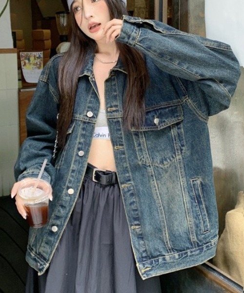 【人気】ラディエイト デニムジャケット Ｇジャン アウター ヴィンテージ ラディエイト RADIATE オーバーダイデニムジャケット （グリーン