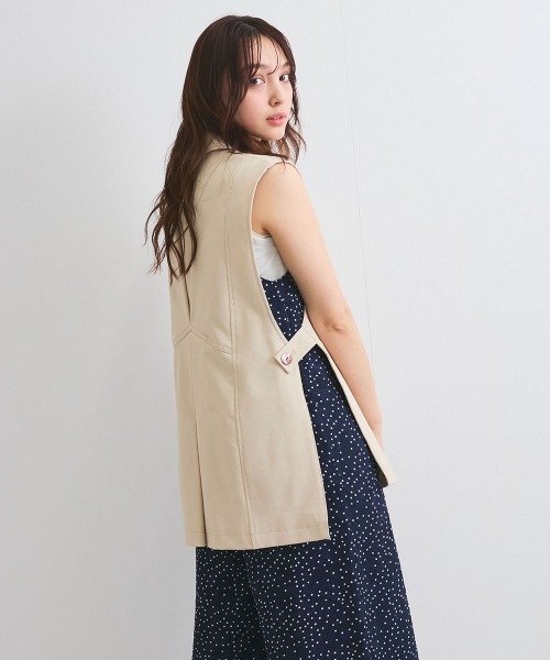 ベスト ジレ カルゼテーラータックベスト「手洗い可能」 レディース QUEENS COURT ベスト ジレ カルゼテーラータックベスト「手洗い