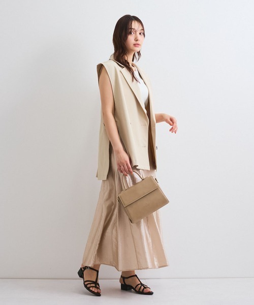 ベスト ジレ カルゼテーラータックベスト「手洗い可能」 レディース QUEENS COURT ベスト ジレ カルゼテーラータックベスト「手洗い
