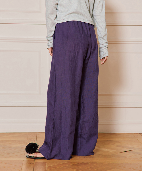 IENA LA BOUCLE パンツ リネンブロードイージーパンツ
