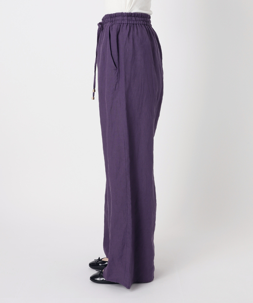 IENA LA BOUCLE パンツ リネンブロードイージーパンツ