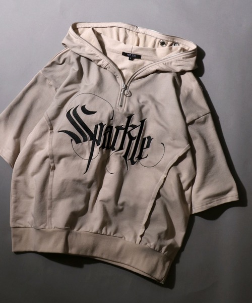 SITRY パーカー Grunge Style Sweat Half Zip Hoodie/グランジ