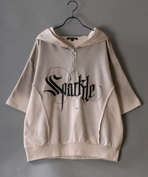 SITRY パーカー Grunge Style Sweat Half Zip Hoodie/グランジ
