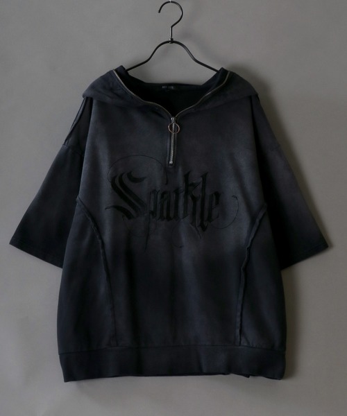 SITRY パーカー Grunge Style Sweat Half Zip Hoodie/グランジ
