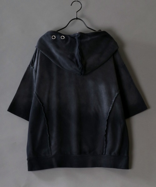SITRY パーカー Grunge Style Sweat Half Zip Hoodie/グランジ