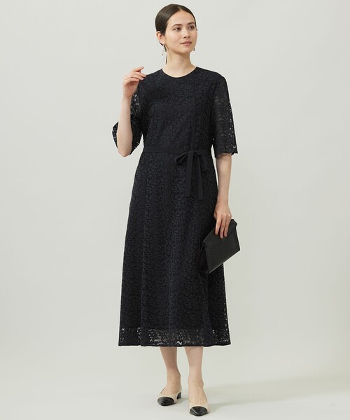 自由区　フラワーコードレース サックワンピース　Sサイズ新品 自由区 ワンピース フラワーリーフコードレース : ZOZOTOWN Yahoo!店